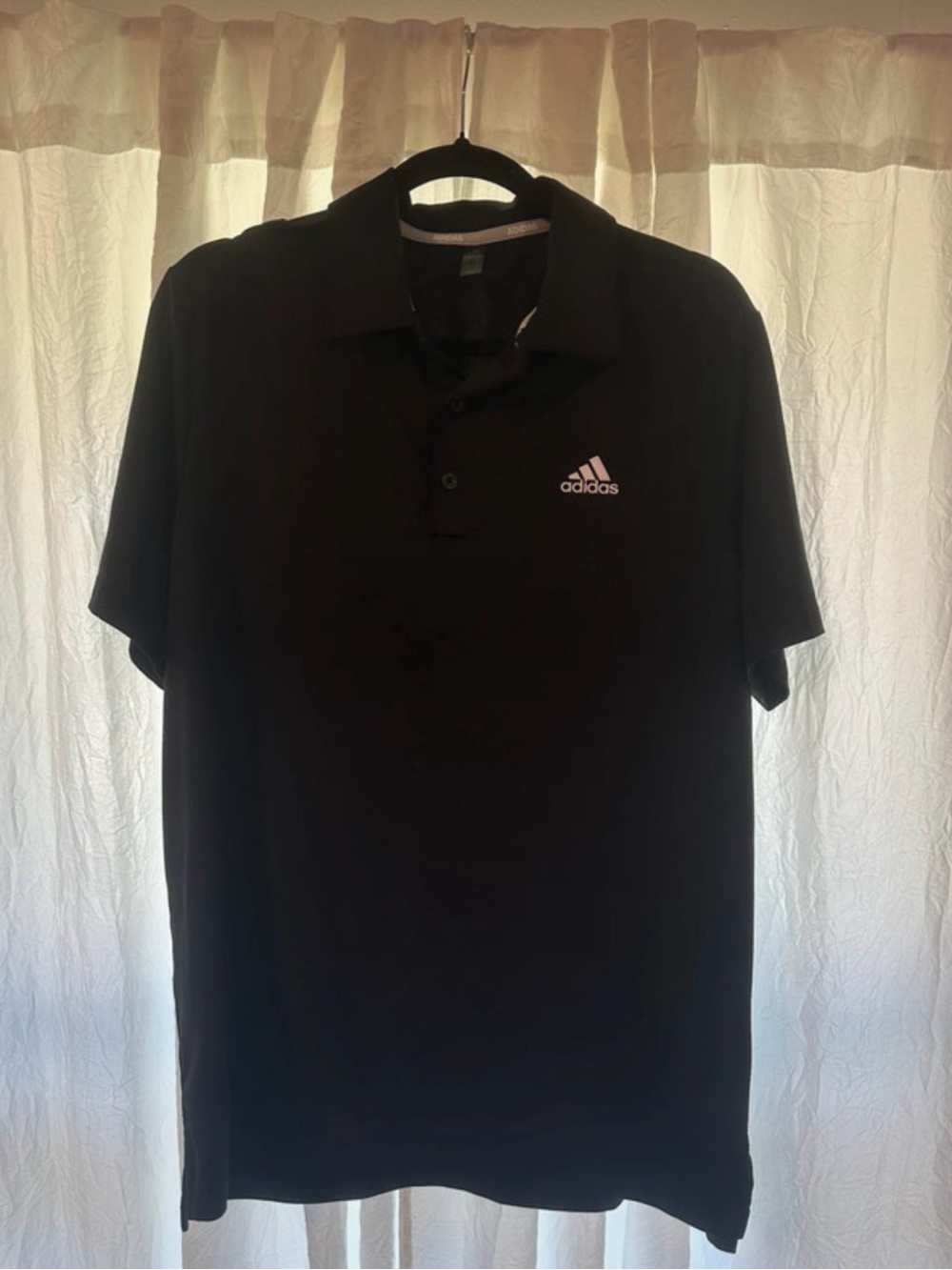 adidas Black Men’s Polo with White Logo